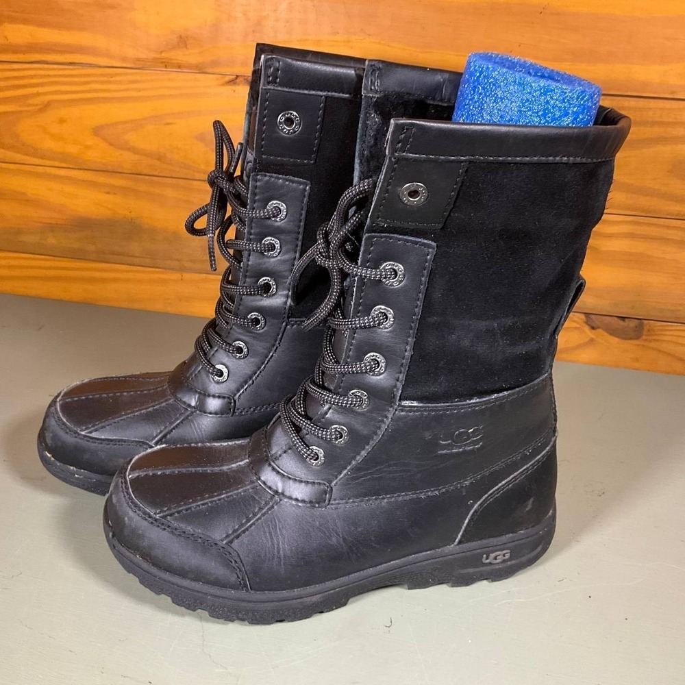Kid's‎ UGG Butte II CWR Waterproof Winter Boots Kids Size 2.5 Black Leather